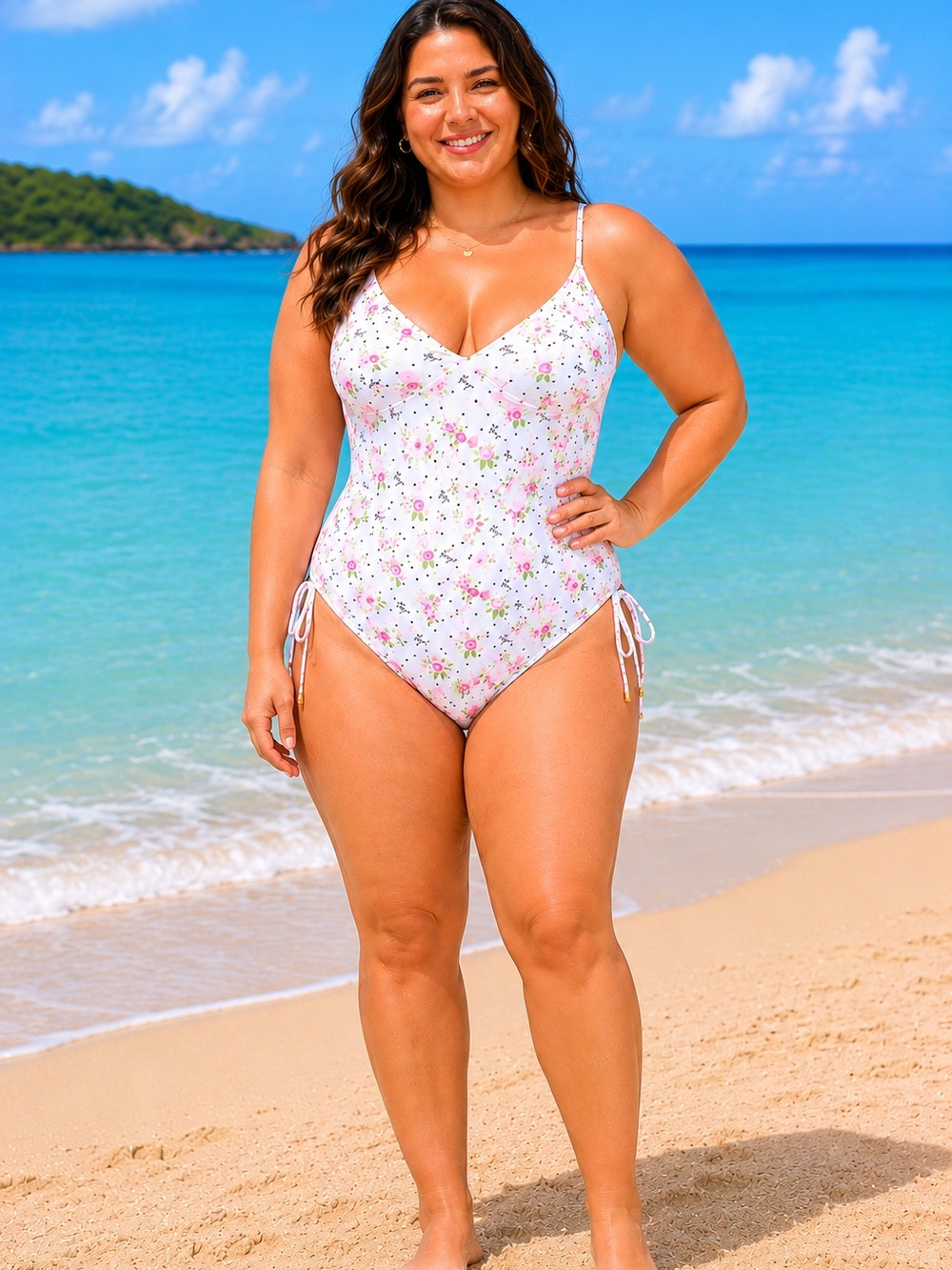 🌸 Betsey Johnson NWT Floral One-Piece Swimsuit XL 🌸